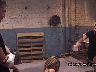 Kinky Threesome BDSM With Bound Big Tits Slaves