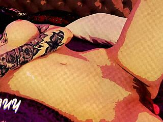 young babe spreads legs fingers wet pussy and pinches big tits on cam