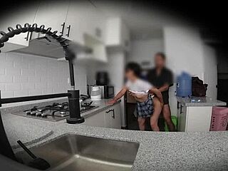 Hidden cam catches nympho neighbor fucked doggystyle upskirt