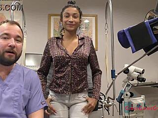 damn tampa university girl's backstage physical with miss mars spreading her big ass and tits