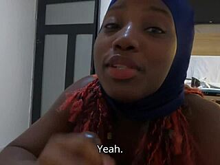 Ebony bitch in ski mask craves big black dick deepthroat sloppy fun ending cum swallow