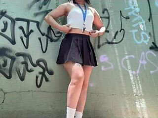 damn this argentine teen prostitute struts street with anal plug pov!