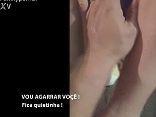 my stepdaughter in lingerie on the sofa makes me lick her wet pussy outdoors