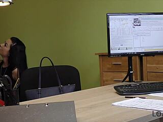 rich guy, ever solved money woes with teen office blowjob fingering?