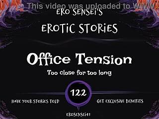 Office tension builds to erotic female orgasm masturbation POV fetish release