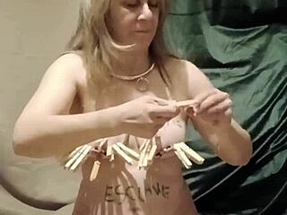 omg esclave f's wild self-session clamps candles dripping wax insults everywhere 🔥💦😈!!