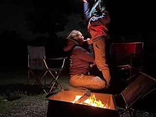 Using my pussy outdoors at camp risking getting caught fucking