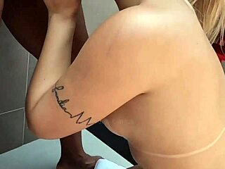 Blonde Latina Squirts on Huge Cock at Motel Party Then Swallows Cum