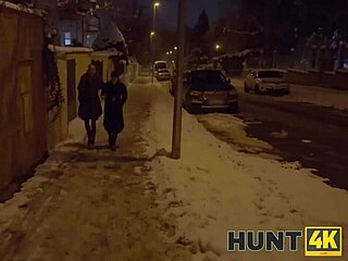 Lucky POV fucks hairless Czech brunette pussy on sofa