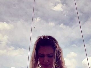 tattooed gym babe's see-through top bares hard nipples from pure arousal