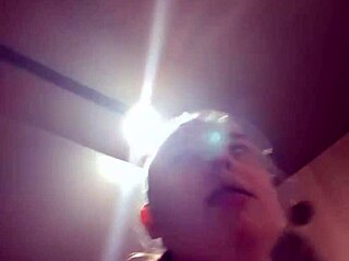 Horny bbw teen blonde plays big natural tits outdoors with clamps