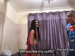 fake cop crashes couple's office fuck turning it into hardcore threesome