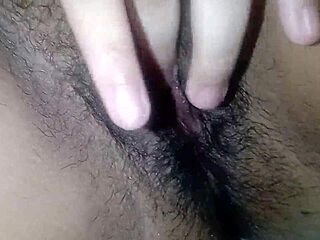 Chubby curvy Latina first time homemade dildo play in lingerie tight pussy begs for hairy cock