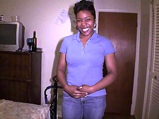 hot 18yo teen kneels to deepthroat and suck two monster black cocks in mmf homemade action