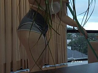 Latina Housewife Bends Big Ass in Lingerie Thong Panties Making Bed