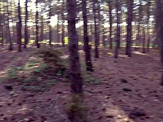 pov mouth fuck deep in forest ends with oral creampie