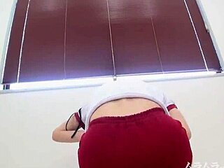 bloomer gym girl shaved pussy bridges vibing nipples cums wild...