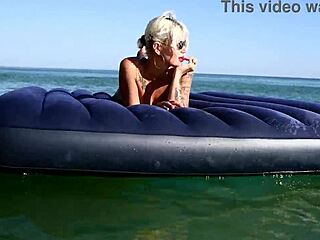 Nude Beach Blonde With Big Tits And Dolphins Tattoo Poses Naked