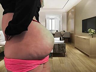 her latina stepmom ass shakes magic in red thong pure addiction