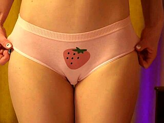 ohh those strawberry panties huggin my round ass so tight while i moan n touch 😩🍓