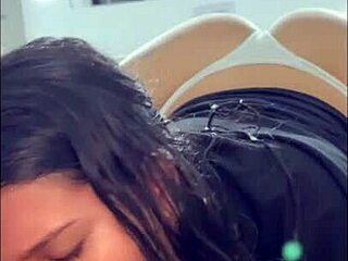 Perfect angle shows horny latina's huge ass bouncing on monster cock pov creampie