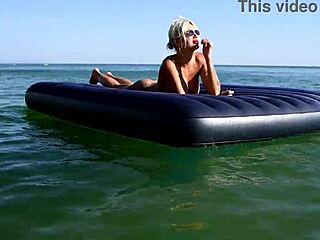 Nude Beach Blonde With Big Tits And Dolphins Tattoo Poses Naked