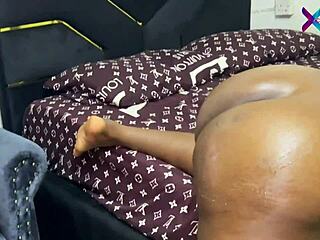 Big fat african ass takes huge ebony cock doggystyle with creampie finish