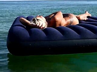 Nude Beach Blonde With Big Tits And Dolphins Tattoo Poses Naked