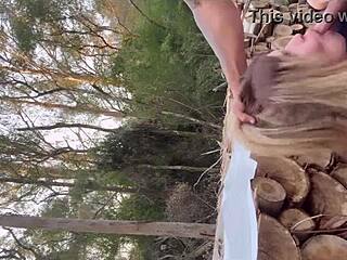 Blonde Brazilian chupa pau sits deep and swallows cum in wild outdoor romp
