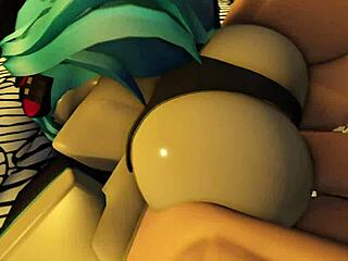 yo hatsune miku grabs my big cock legs spread for hardcore missionary fuck instead