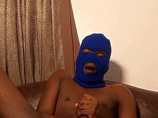 stroking that huge throbbing cock slowly