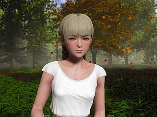 acrobatic nerd teen rides monster cock outdoors glasses ripped clothes orgasm