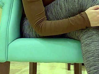 teen babe teases sugar daddy leggings ass