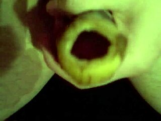 retro blue films close-up banana masturbation play with juicy food action