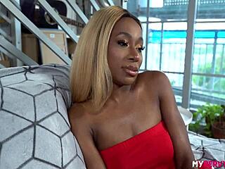 Kinsley Karter trades ebony pussy for the car keys from stepbro