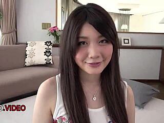 Rie's massive natural tits heave as she slurps cock in jav blowjob bliss!