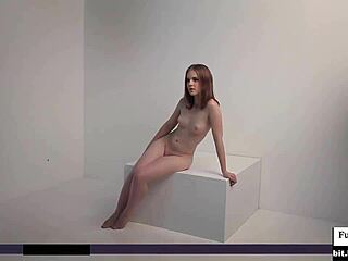 blonde teen bares tits ass in nude blowjob shoot