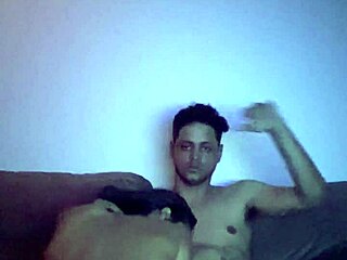 Sucking hard with tight ass plug teasing