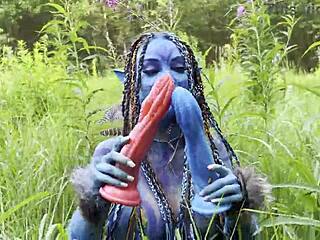 avatar monika fox prolapses ass fisting huge dildo pussy squirt forest!!