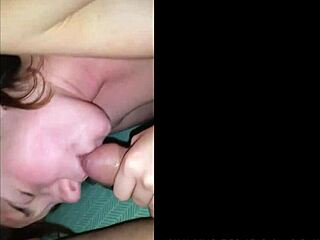 cute nerdy girlfriend with glasses deepthroats and swallows pov cumshot