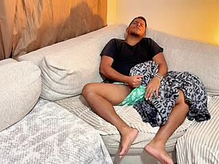 colombian ebony mommy shares couch with step-son big tits homemade