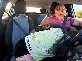 Old Driver Gets Nylon Handjob Gratitude from Pickup Girl in Motion