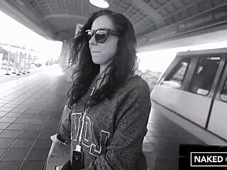 Teen Becky Bundles kneels outdoors craving massive black cock in her sloppy mouth