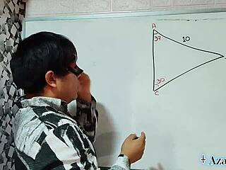 the japanese student nerd angles her body at 30 degrees for sexual math lesson in bedroom