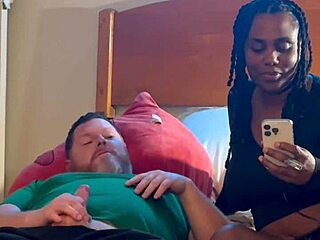 Homemade ebony slut sucks deep then fucks doggystyle white guy hood