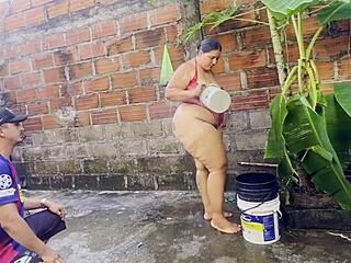 neighbor invades my garden for rough big cock pussy slamming