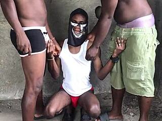 giving a deep blowjob to massive black cock lover