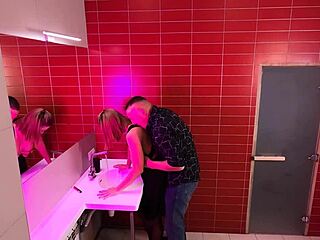 A hidden cam catches teen babe creampied in nightclub toilet by stranger