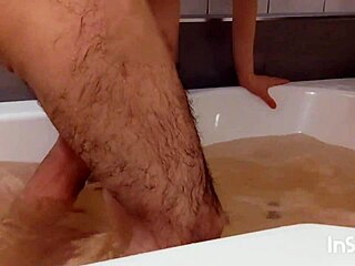 mature french wife spits on small cock then bathroom kiss ends in mouth cum