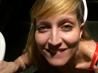 surprise public restaurant anal blowjob deepthroat cum swallow love2dou update!